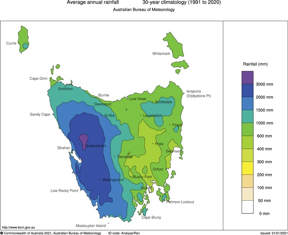 Tasimaniya | 塔州的气候与温度特征| Tasimaniya